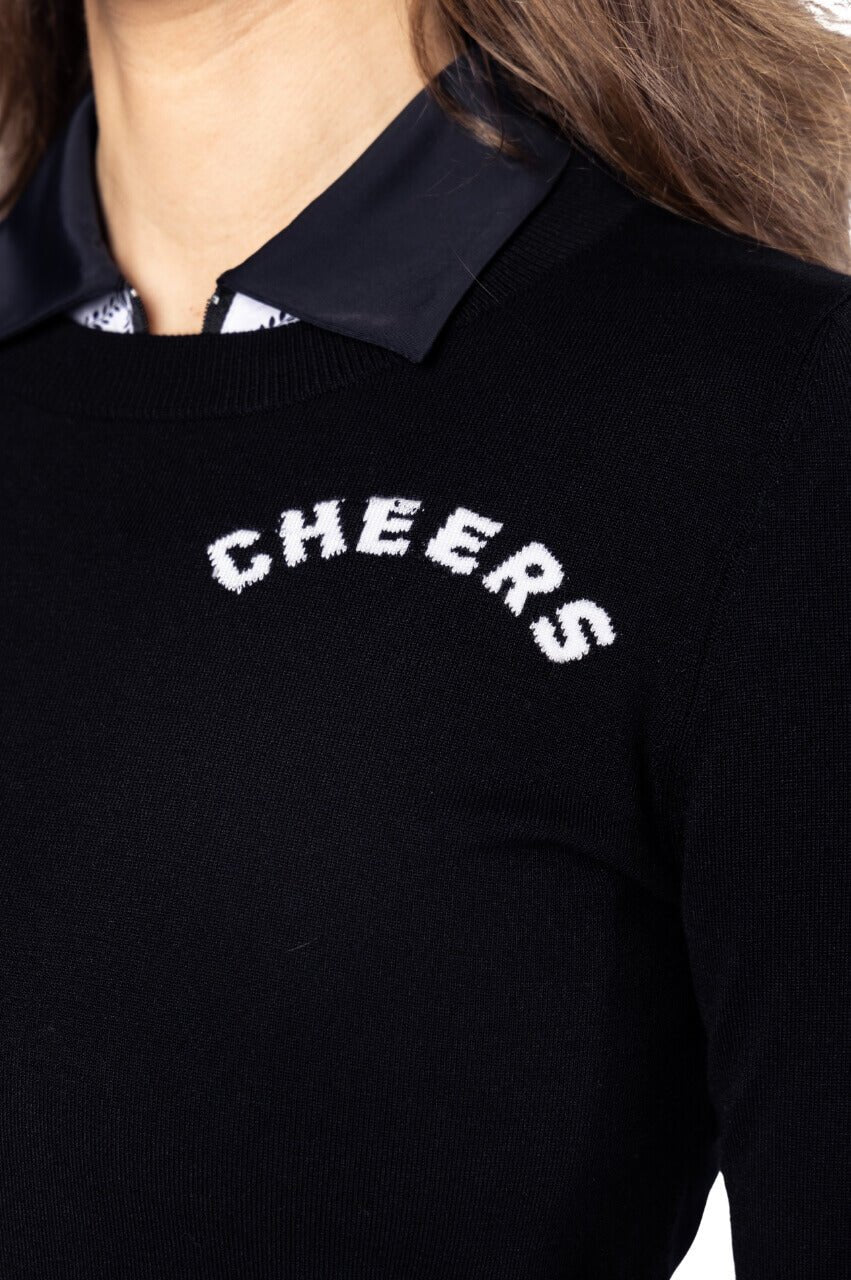 Black CHEERS Crewneck Sweater - GolftiniSweaters