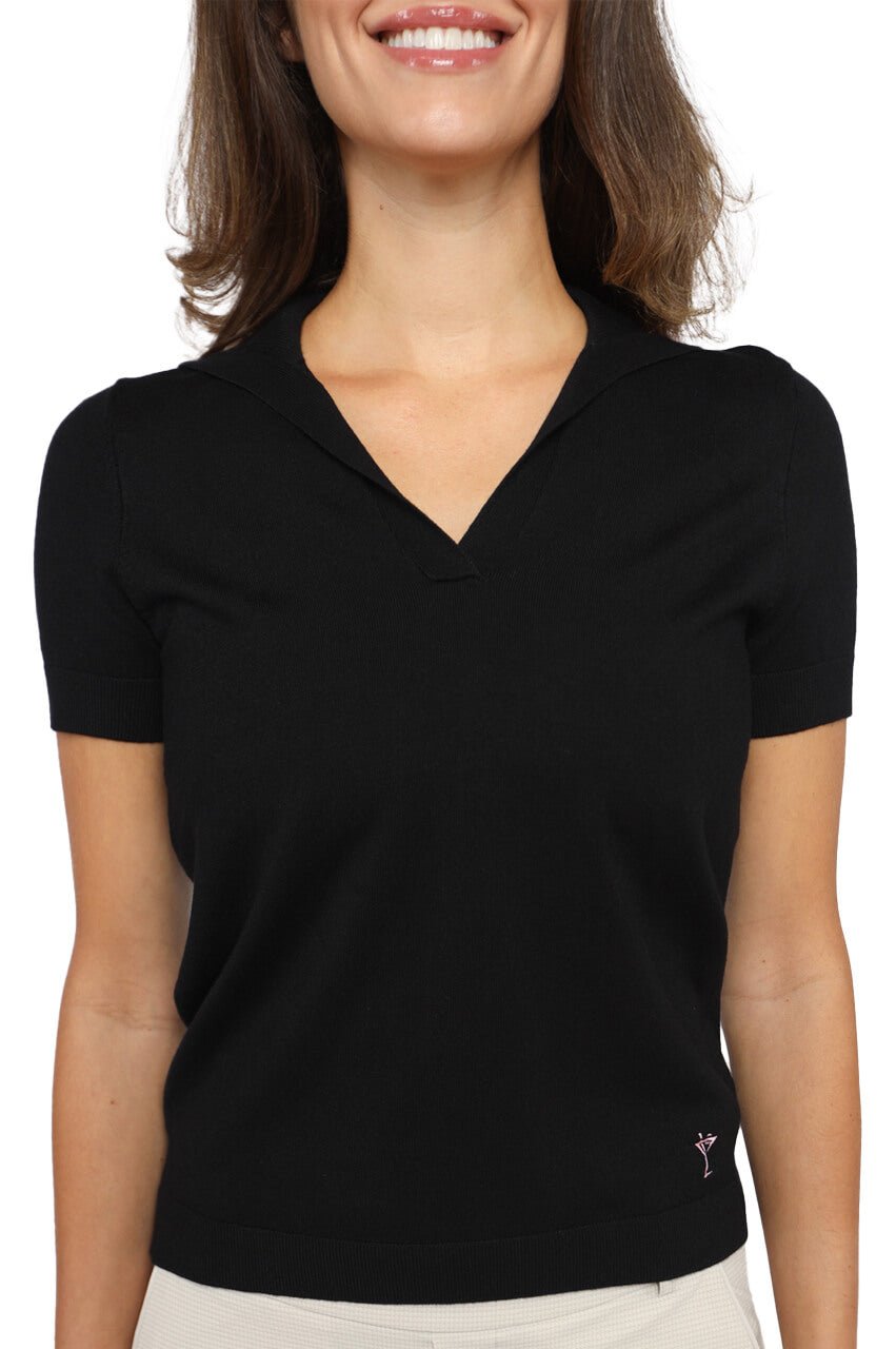 Black Short Sleeve Sweater - GolftiniSweaters