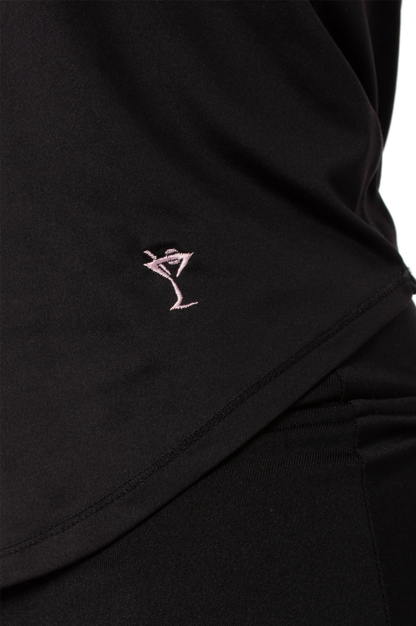 Black Sleeveless Sport Tie Top - GolftiniTops