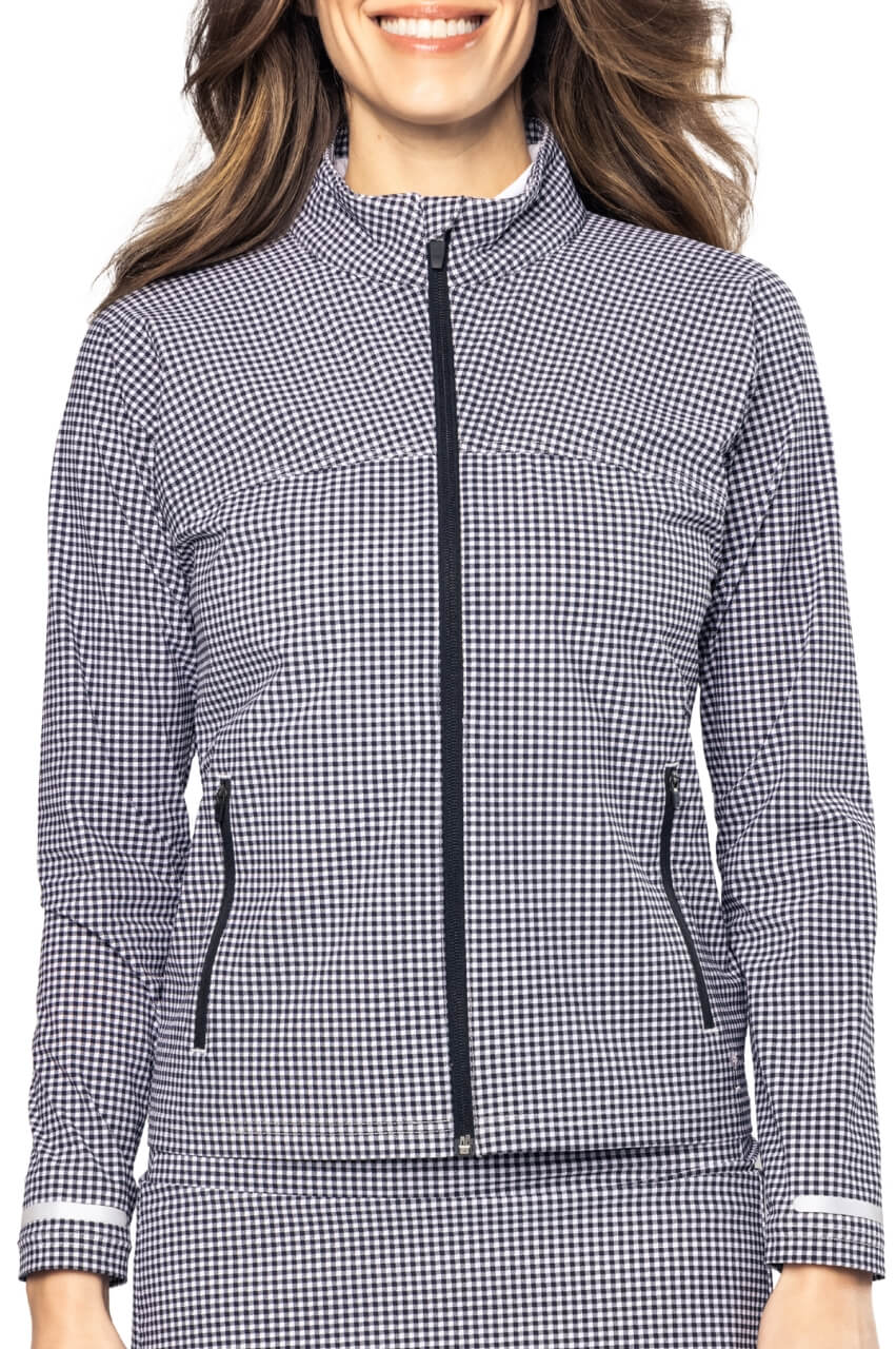 Black/White Check Be An Athlete Jacket - GolftiniTops