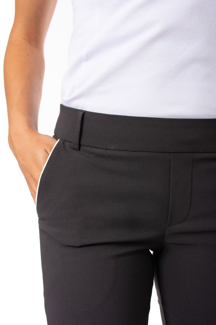 Golftini | Black with White Stripe Pull-On Stretch Ankle