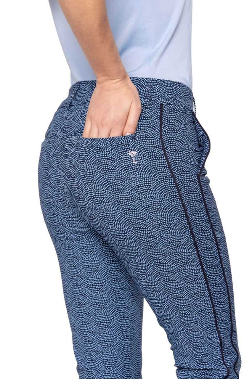 Blue Swirl Stretch Ankle Pant - GolftiniPant