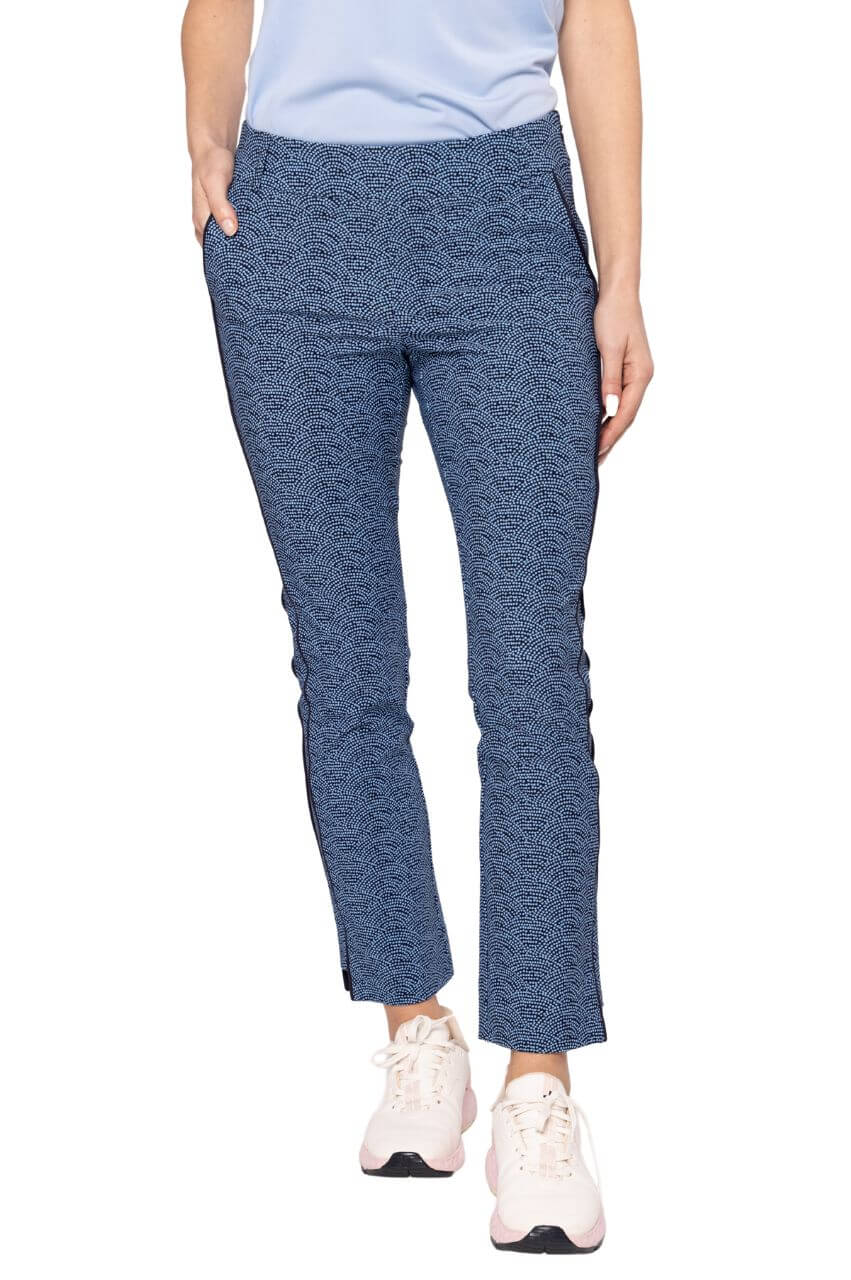 Blue Swirl Stretch Ankle Pant - GolftiniPant