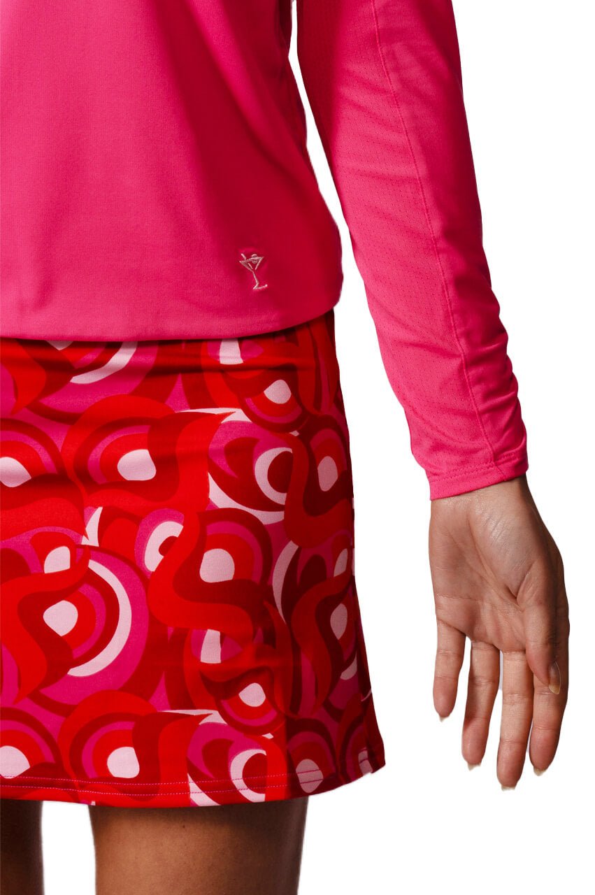 Hot Pink Long Sleeve Sport Stretch Polo | Women's Golf Top