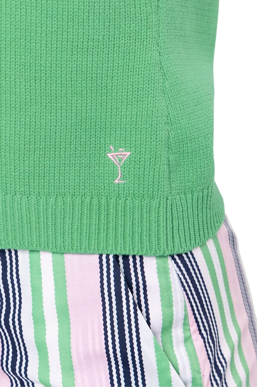 Women's Green Sweater Vest | Sleeveless Golf Sweater Vest by Golftini