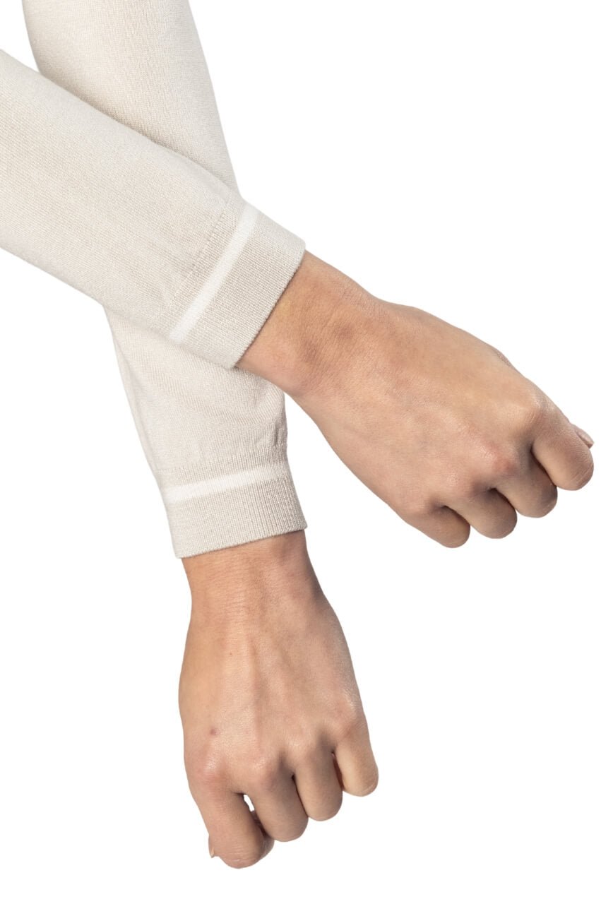 Khaki/White Stretch V - Neck Sweater - GolftiniSweaters