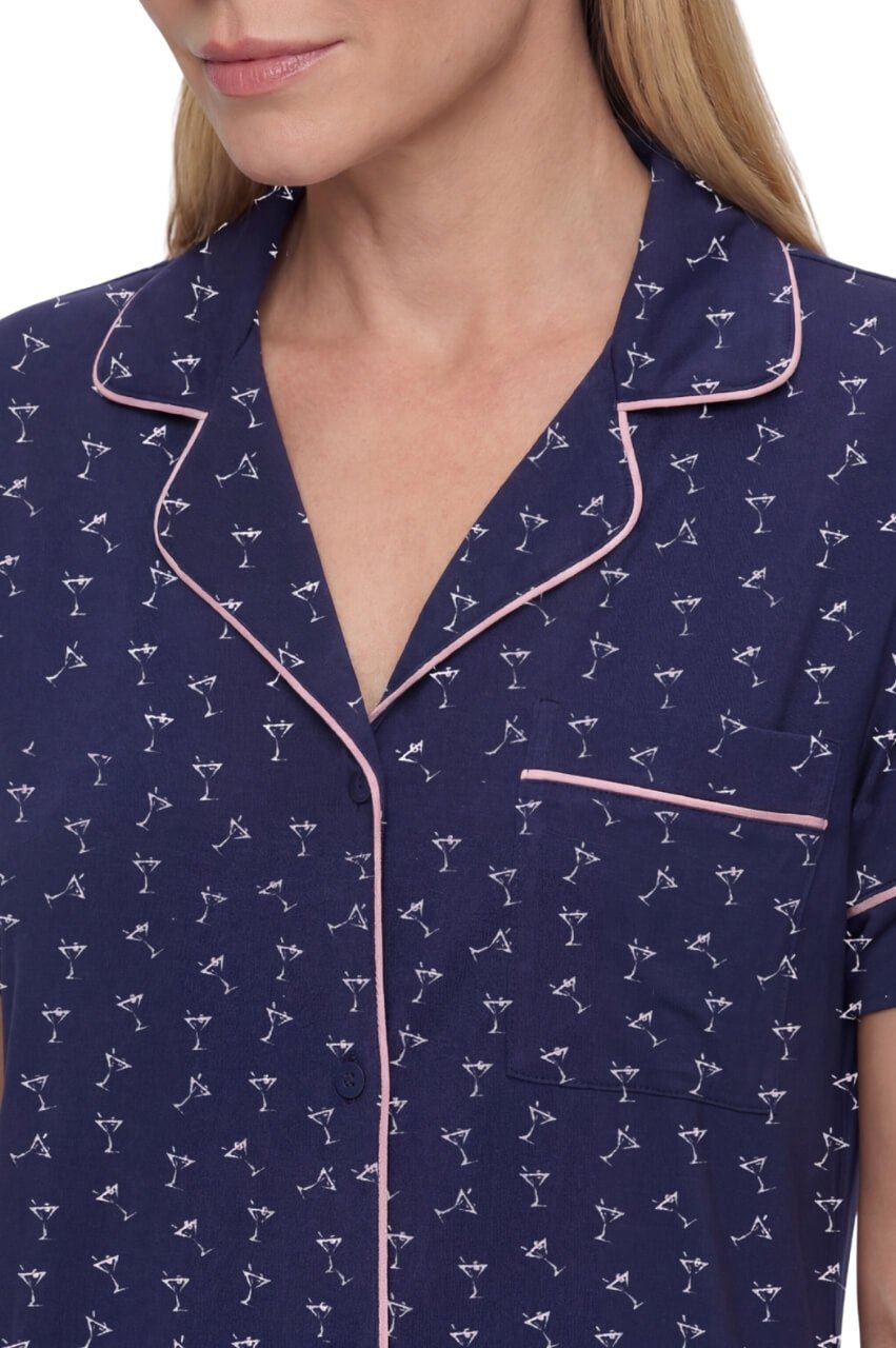 Martini Pajama Matching Set - Golftinipajama Set