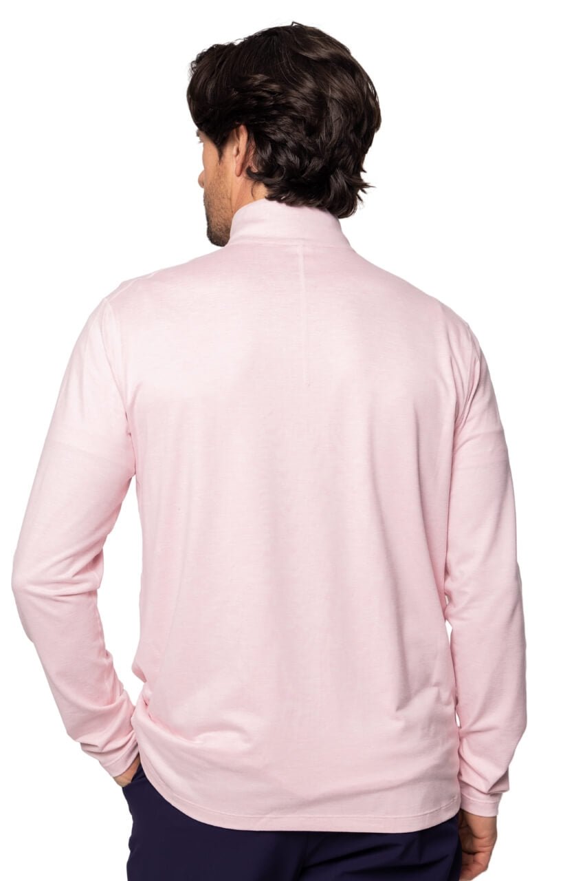 Men's Heathered Pink Quarter Zip Pullover - GolftiniMen's Tops