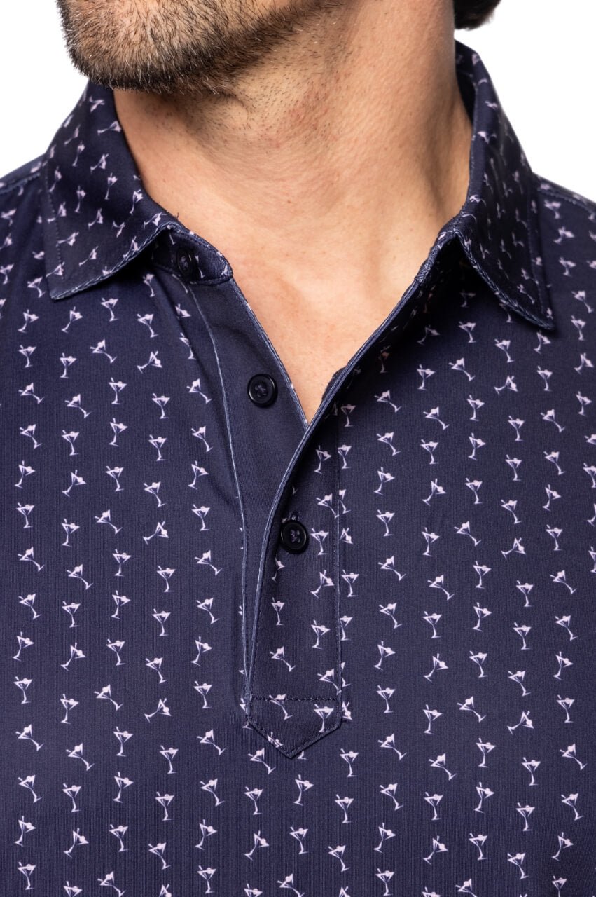 Men's Navy Sport Polo for Golf – Golftini - Main Image