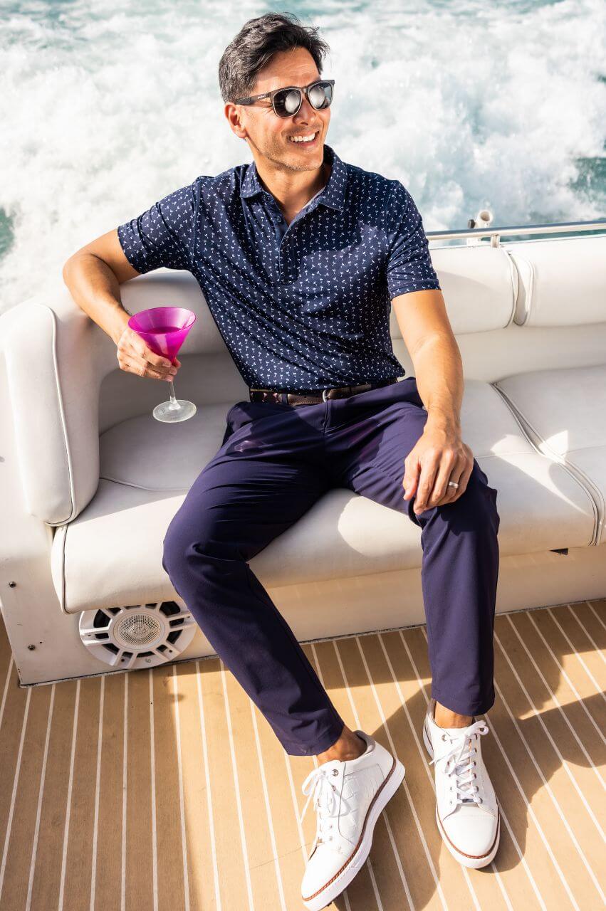 Men's Navy Be An Athlete Pant - GolftiniMen's Pants