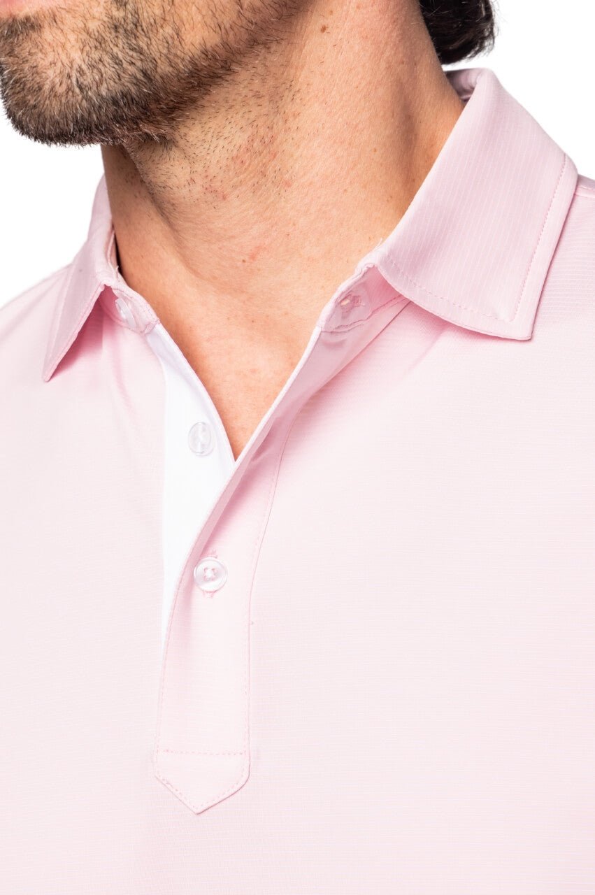 POLO GOLF ピンク メンズゴルフパンツ（34/32） Men's Light Pink Striped Performance Polo for Golf – Golftini
