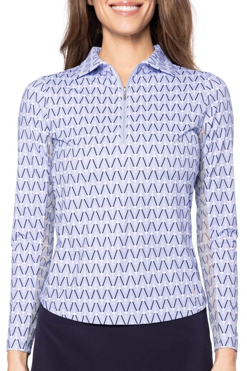 Nauti & Nice Long Sleeve Cool Girl Polo - GolftiniTops
