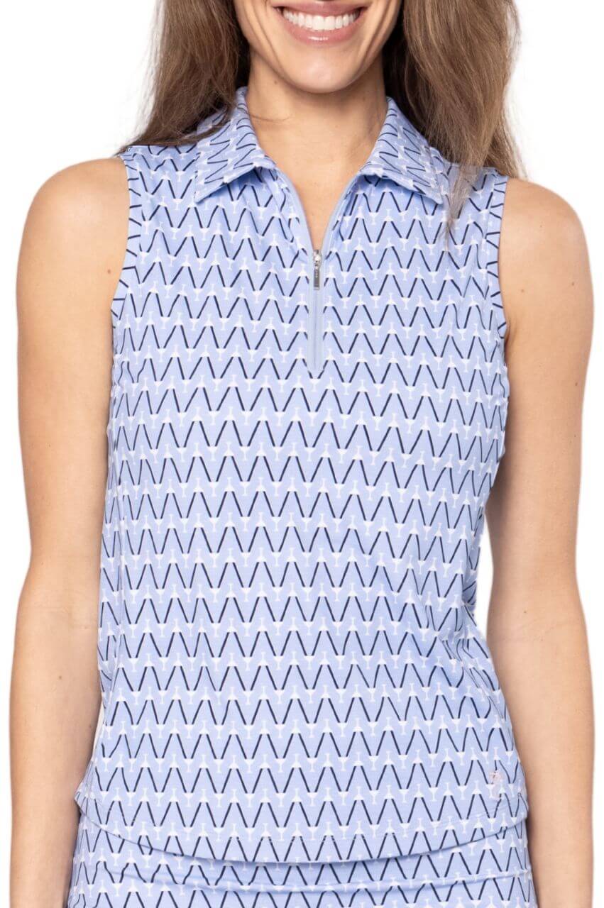 Nauti & Nice Sleeveless Cool Girl Polo - GolftiniTops