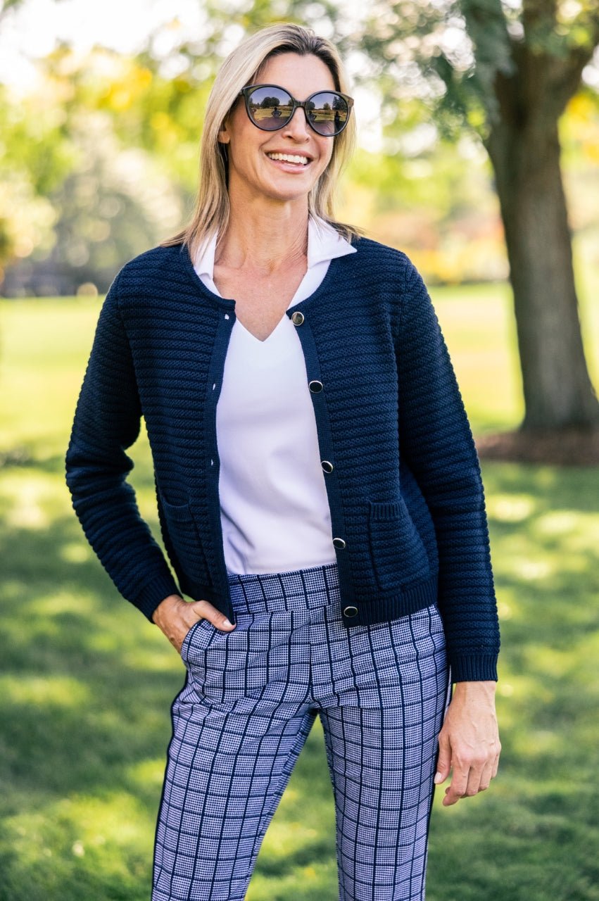 Navy Cardigan Sweater - GolftiniSweaters
