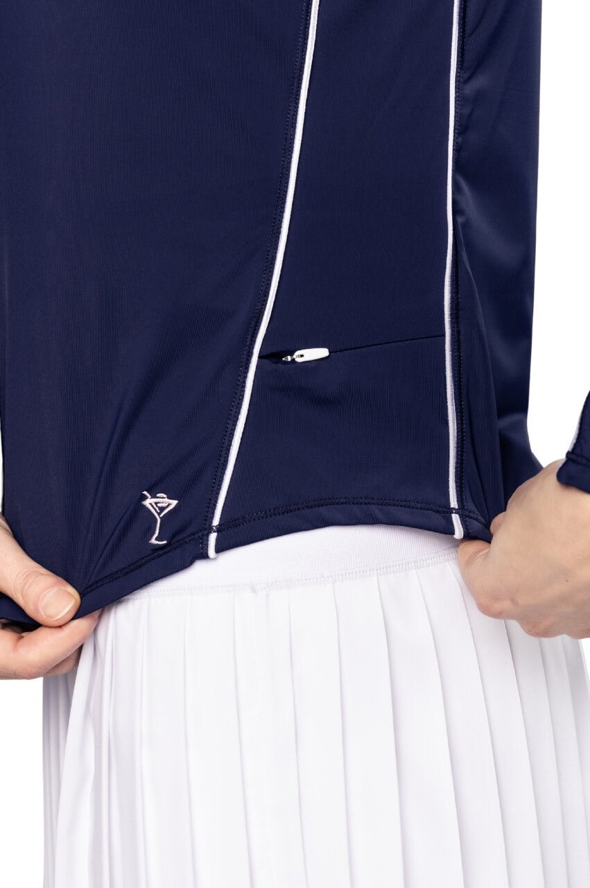 Women's Navy Nylon Sport Pullover | Women's Quarter-Zip by Golftini Women's Navy Nylon Sport Pullover | Women's Quarter-Zip by Golftini