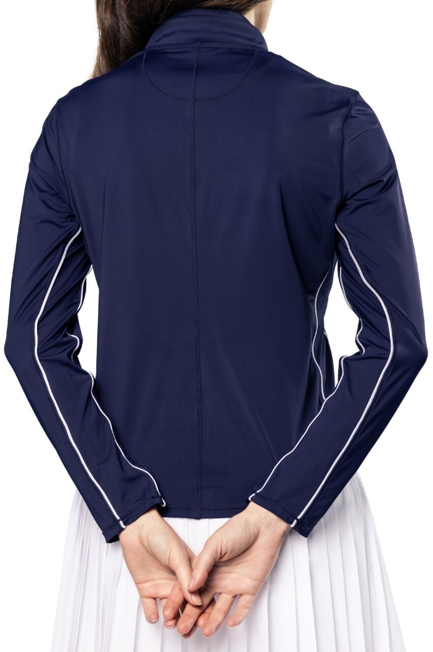 Women's Navy Nylon Sport Pullover | Women's Quarter-Zip by Golftini