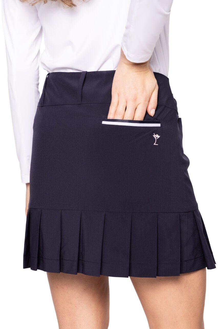 Navy Full Pleated Skort - Golftini