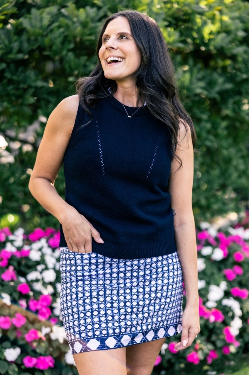 Navy Varsity Sweater Vest - GolftiniSweaters