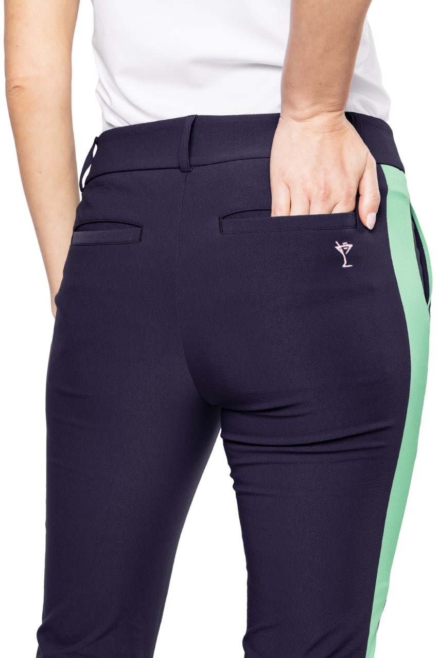 Navy/Kelly Green Stretch Ankle Pant - GolftiniPant