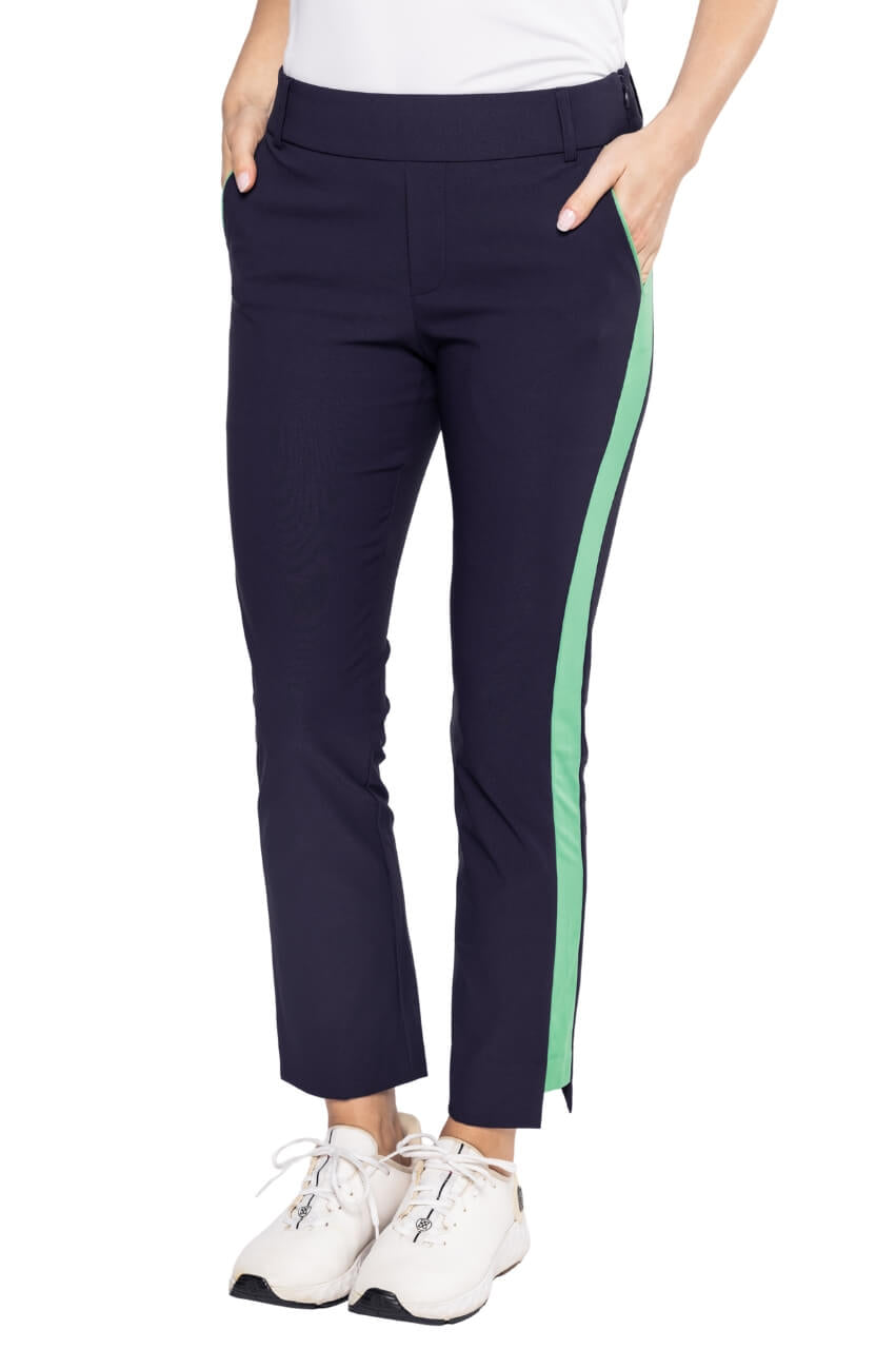 Navy/Kelly Green Stretch Ankle Pant - GolftiniPant