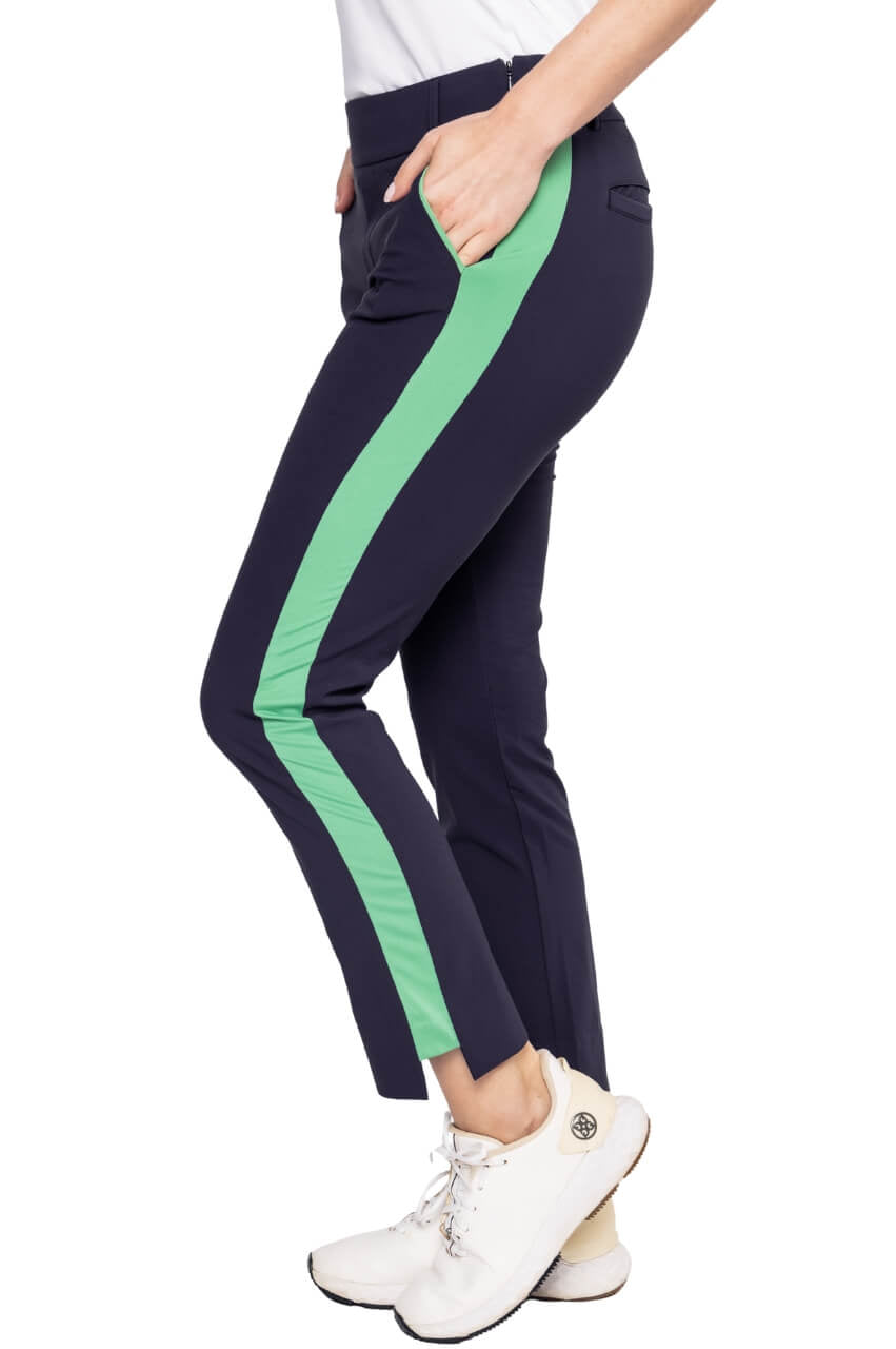 Navy/Kelly Green Stretch Ankle Pant - GolftiniPant