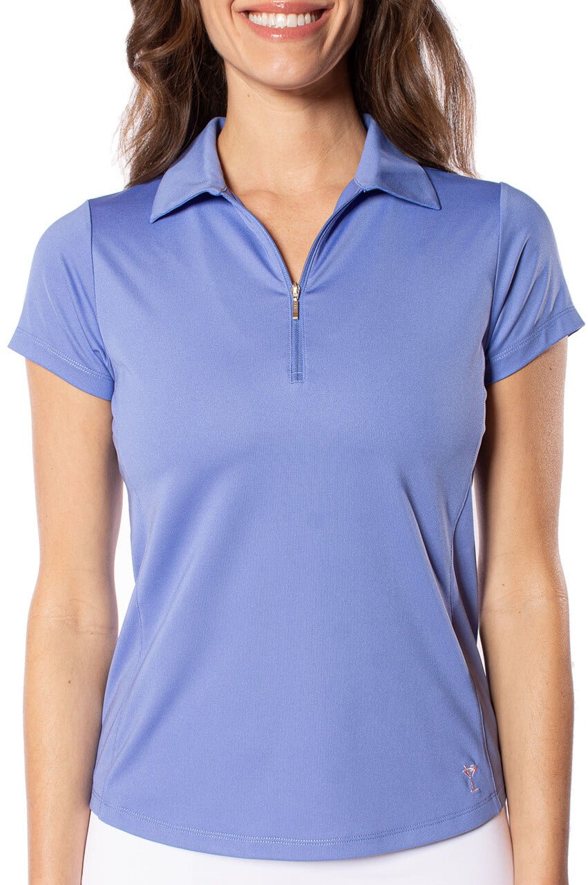 トップス TYPE SIXNINE POLO SIZE1 Golftini | Periwinkle Short Sleeve Zip Stretch Polo | Women's Golf
