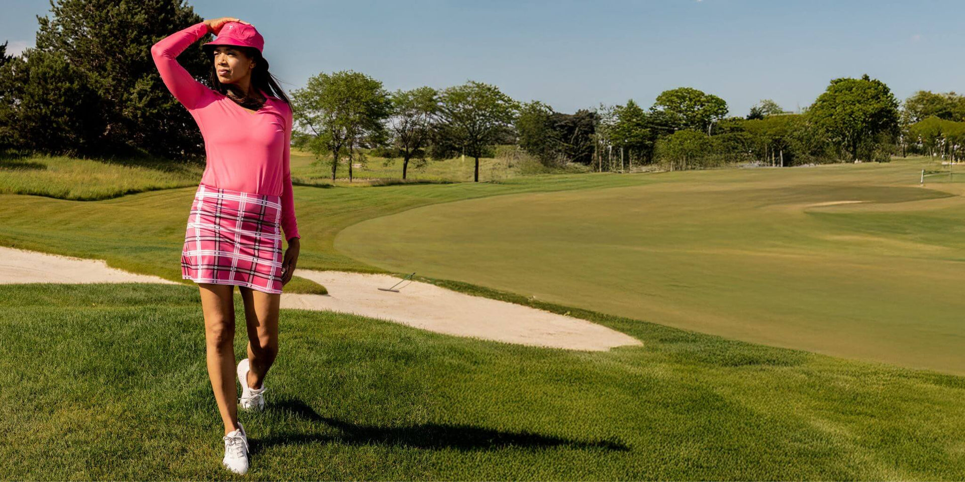 Golftini Tini Time Dress 2.0 in Plaid Pink