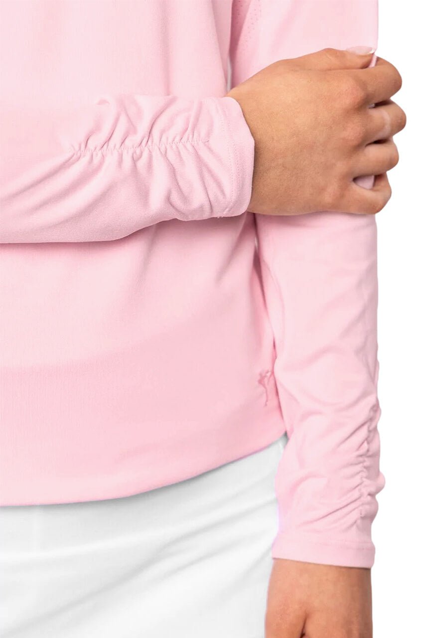 Rose Pink Long Sleeve Lisa Sport Polo - GolftiniTops