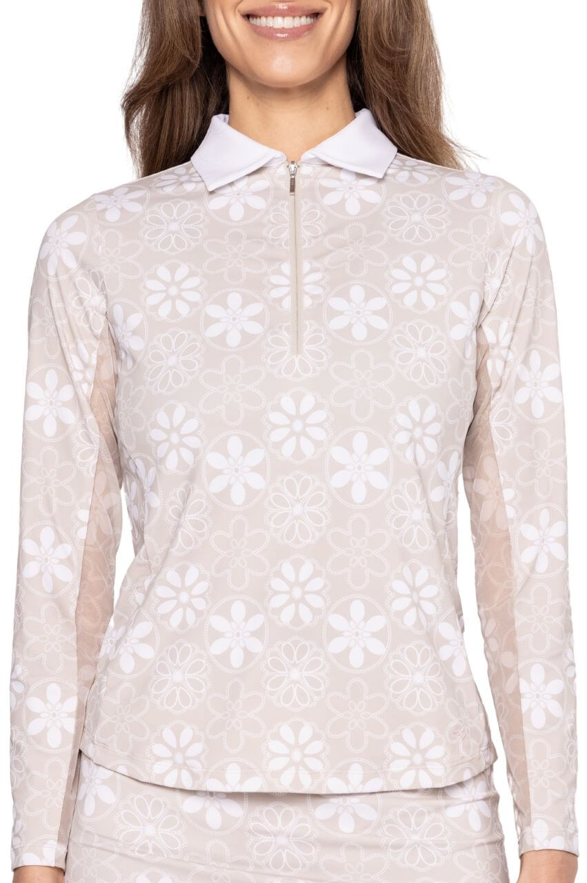Sand Bar Long Sleeve Cool Girl Polo - GolftiniTops