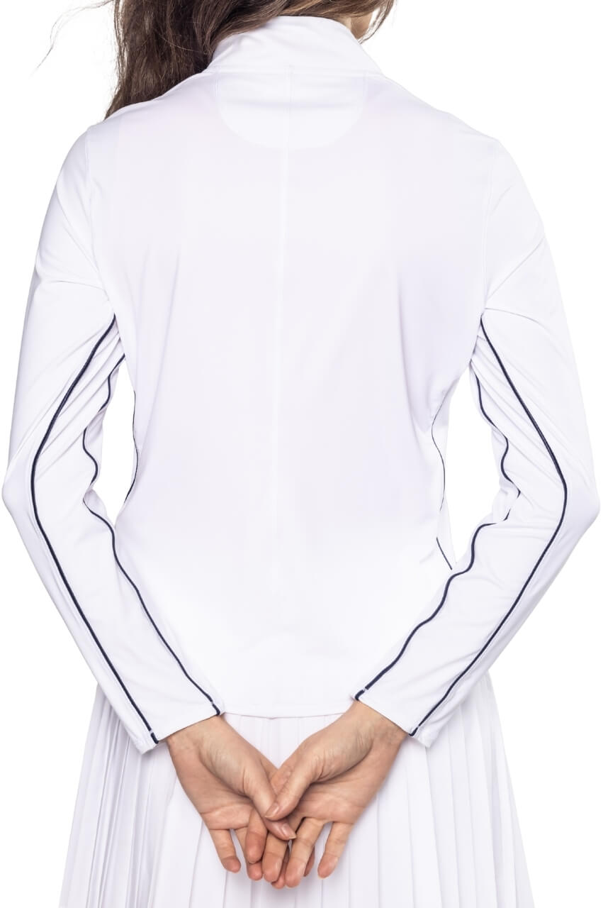 Women's White Nylon Sport Pullover | Women's Quarter-Zip by Golftini