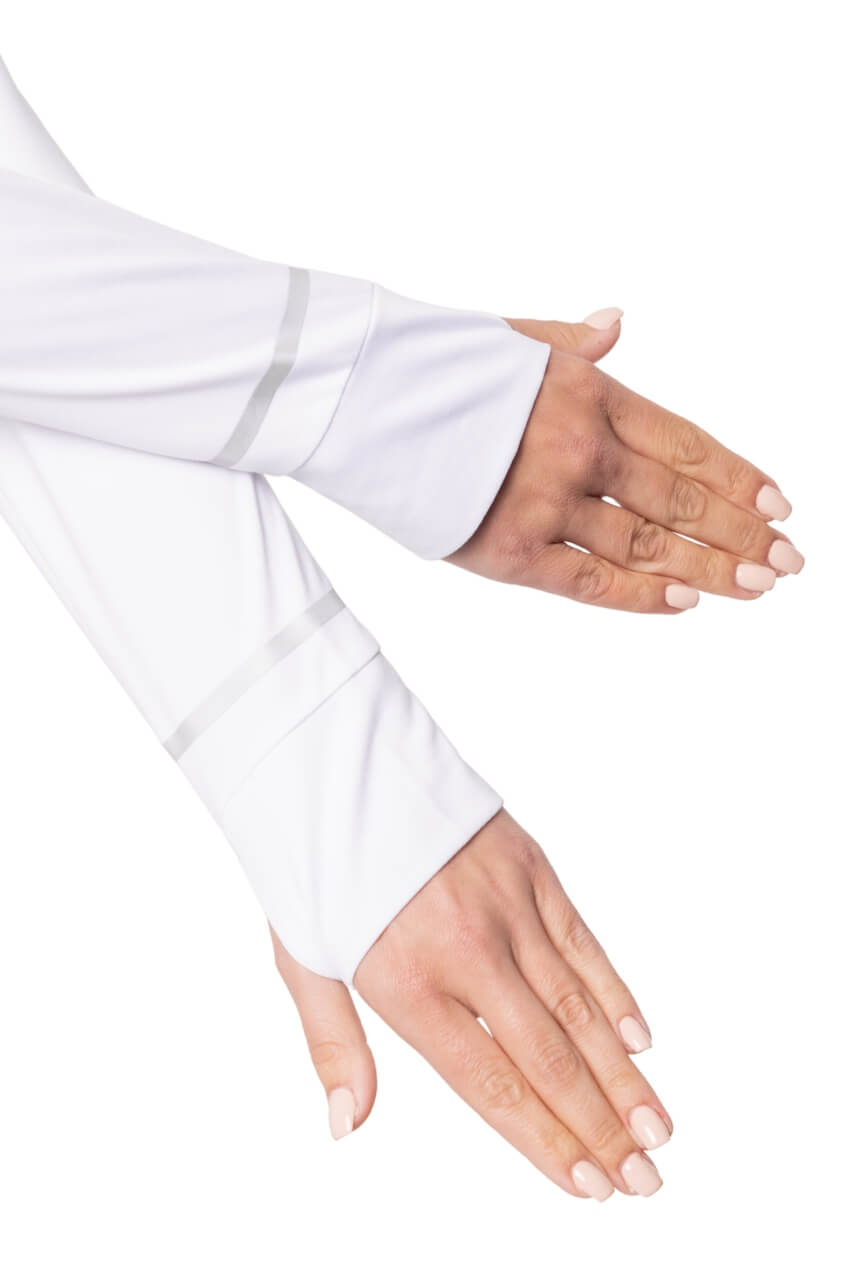 White Fabulous Mock Pullover - GolftiniTops