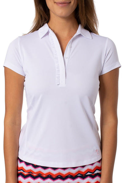 ruffle polo neck top