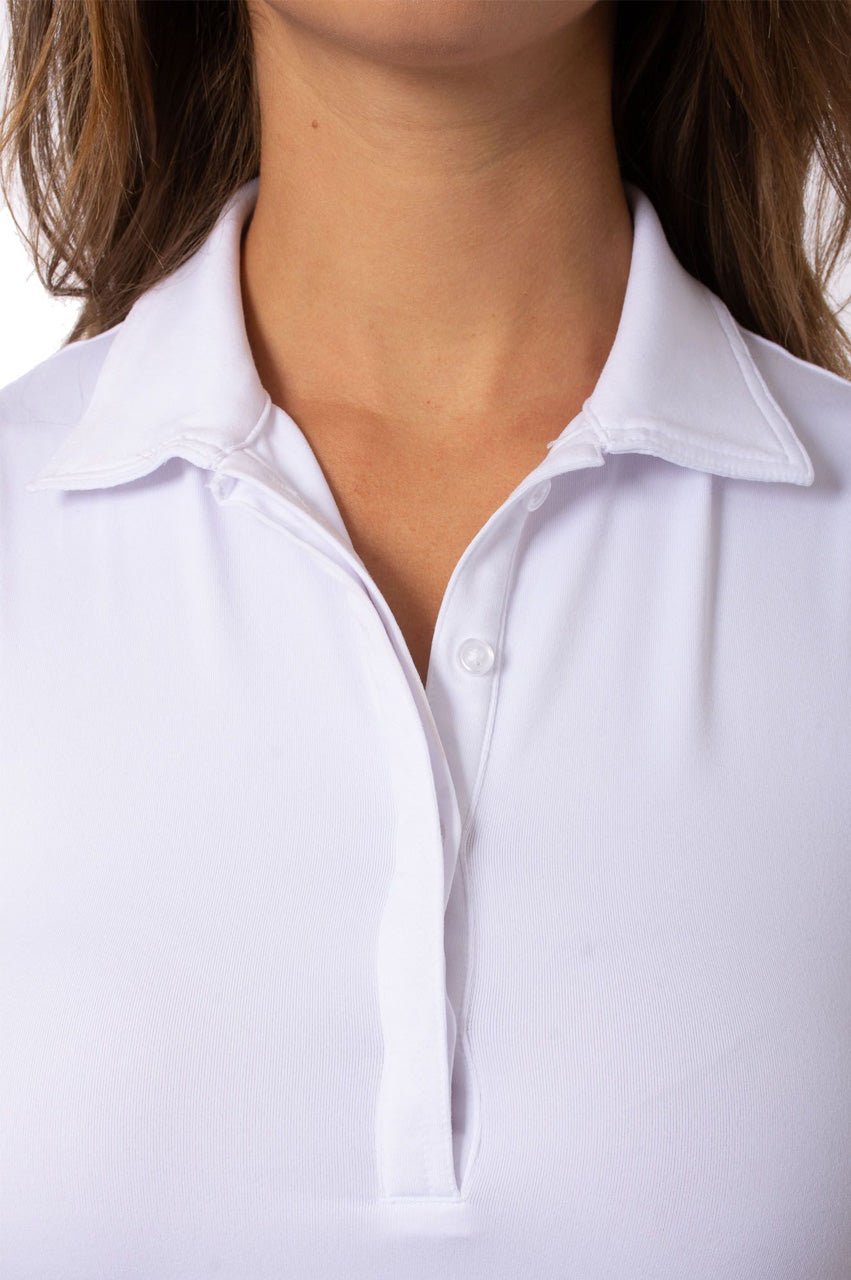 White Sleeveless Fabulous Polo - GolftiniTops