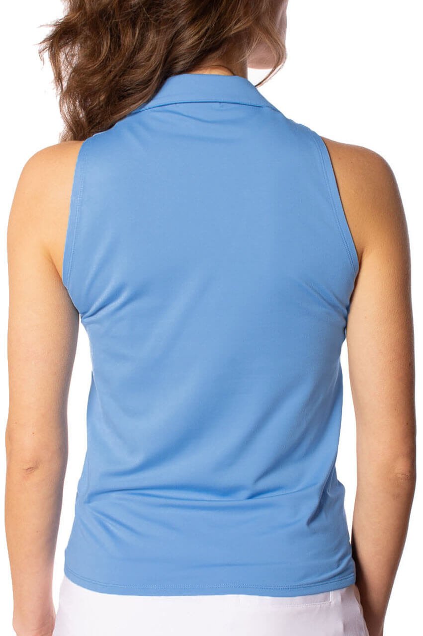 Women's Zoo Blue Sleeveless Lisa Sport Stretch Polo - Golftini