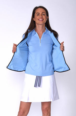 Women's Reversible Wind Vest - Black / Light Blue