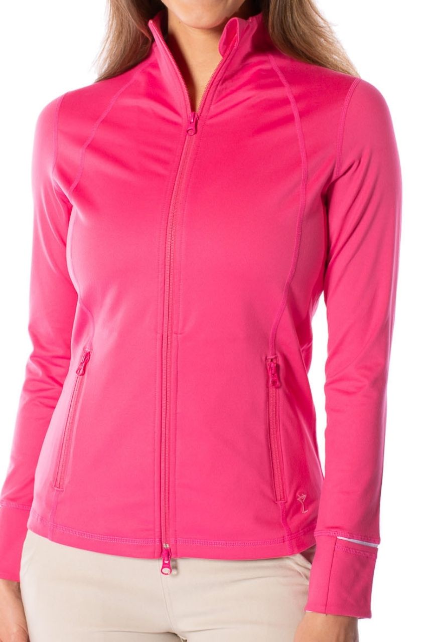 Golftini, Hot Pink and White Double-Zip Tech Jacket