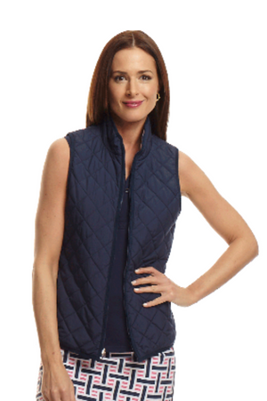 Women's Reversible Wind Vest - Navy / White