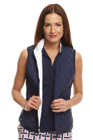Women's Reversible Wind Vest - Navy / White