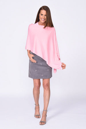 Online Exclusive! Cotton Cashmere Poncho - Light Pink