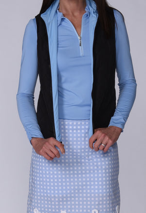 Women's Reversible Wind Vest - Black / Light Blue