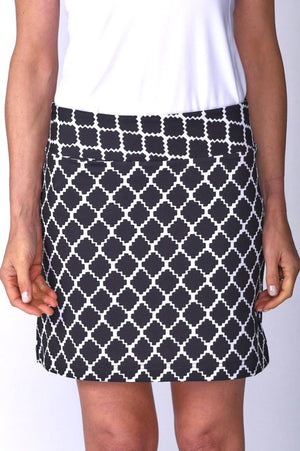Women's Jackpot Black & White Pull-On Tech Skort