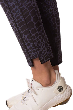 Black/Navy Snakeskin Stretch Ankle Pant