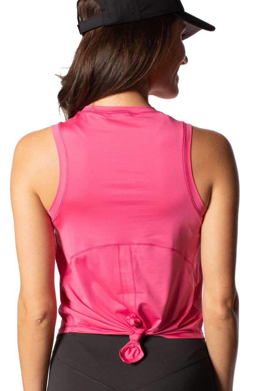 Golftini  Hot Pink Sleeveless Sport Tie Stretch Top - Women's Golf
