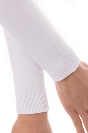 White Stretch V-Neck Sweater