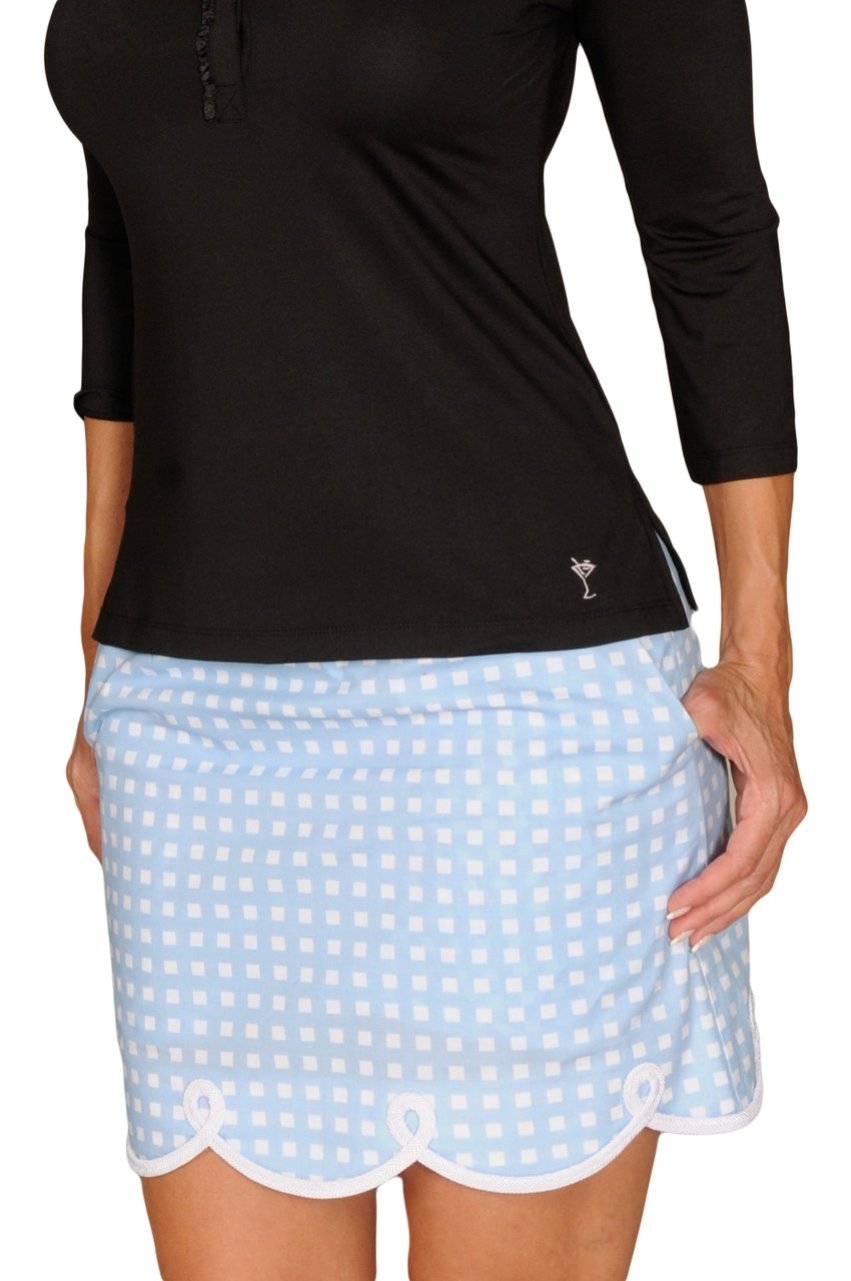 Women's Shirley Temple Blue Stretch Cotton Skort (Comes in 2 Lengths)