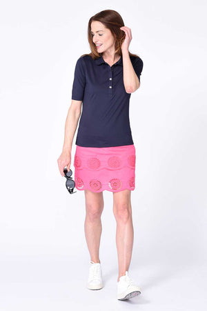 Navy Elbow Fashion Stretch Top