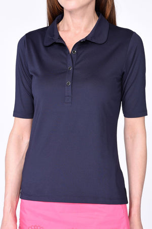 Navy Elbow Fashion Stretch Top
