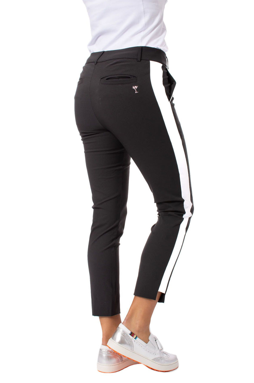 Black/White Stretch Ankle Pant