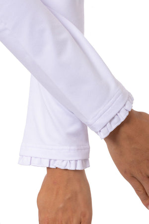 White Funnel Neck Pullover Top
