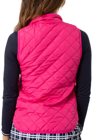 Hot Pink Quilted Wind Vest